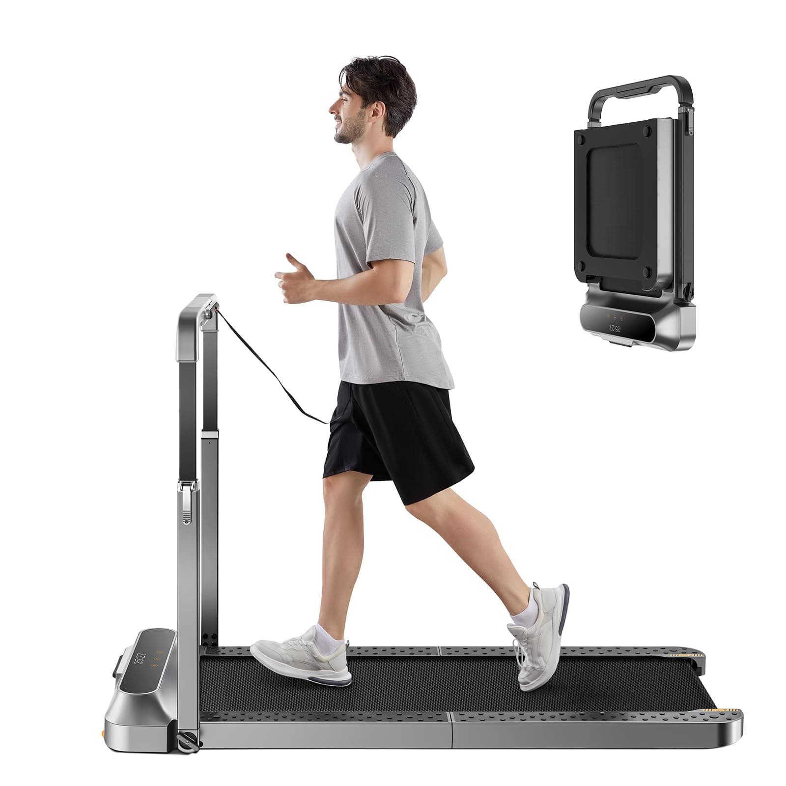 WALKINGPAD Folding Treadmill, 2 in 1 Walking Pad Under Desk Treadmill for Home and Office, Compact Foldable Design with App Control and LED Display black