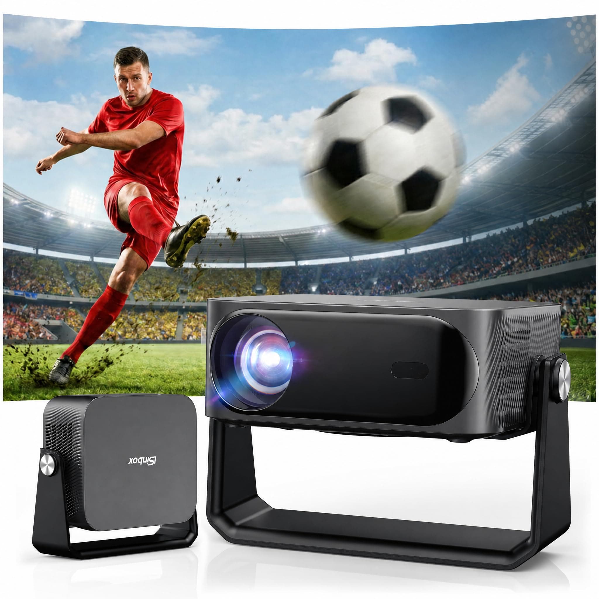 [2000 ANSI/Auto Focus & Keystone/Built-in APP] 4K Outdoor Projector with Wifi and Bluetooth, Smart Portable Projector with Built in Apps YouTube/PrimeVideo & Dolby, Home Theater Projector with HDR10+ Gunmetal Gray