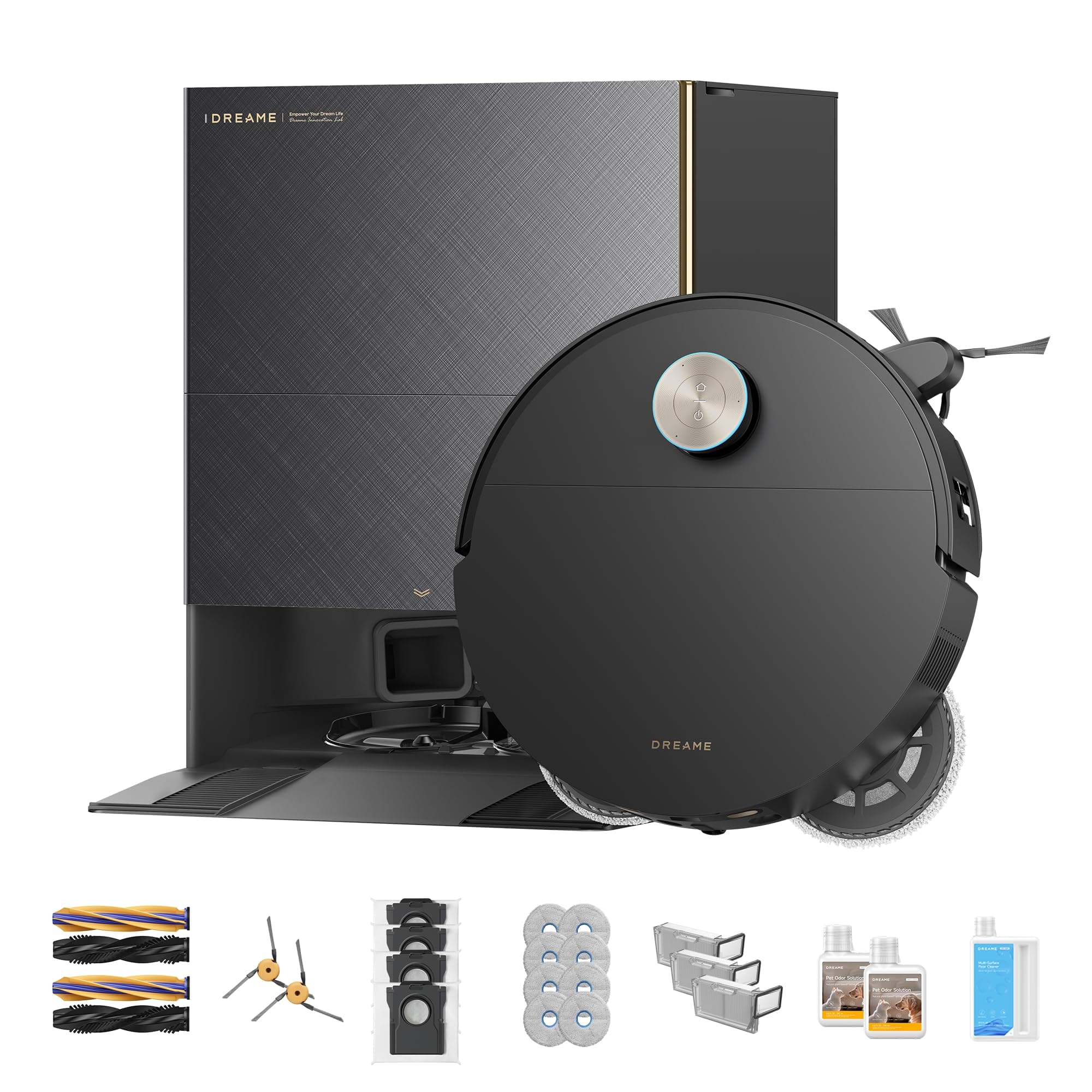 DREAME X60 Max Ultra Complete Robot Vacuum and Mop, Upgraded from X50 Series, 3.13in (7.95cm) Ultra-Thin Design, 35,000Pa Suction, Self Emptying&Refilling, Mop Self-Cleaning, 280+ Obstacle Avoidance Black X60 Max Ultra Complete